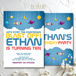 Outer Space Verjaardag Cosmic Galaxy Party Kaart