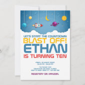 Outer Space Verjaardag Cosmic Galaxy Party Kaart (Voorkant)