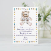 Outer Space Verjaardag dank je wel kaart (Staand voorkant)