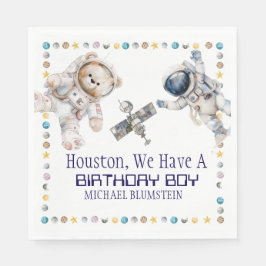 Outer Space Verjaardag Papieren servetten