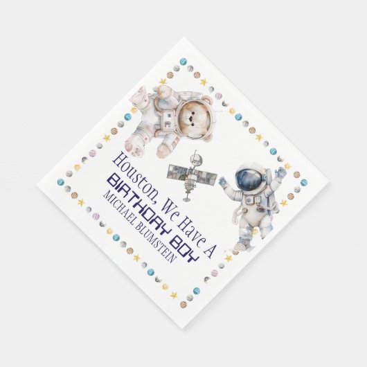 Outer Space Verjaardag Papieren servetten (Hoek)