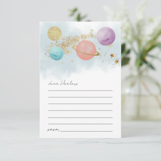 Outer Space Verjaardag Tijd Capsule Kaart (Staand voorkant)