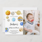 Outer Space Verjaardag Uitnodiging met Foto (Voorkant)