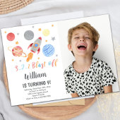 Outer Space Verjaardag Uitnodiging met Foto