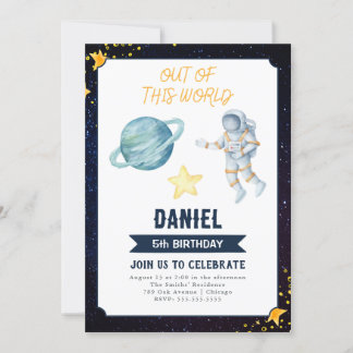Outer Space Verjaardag uitnodiging voor alle leeft
