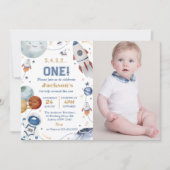 Outer Space Verjaardagsfeest 1e reis rond de zon Kaart (Voorkant)