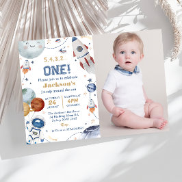 Outer Space Verjaardagsfeest 1e reis rond de zon Kaart