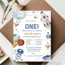 Outer Space Verjaardagsfeest 1e reis rond de zon