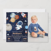 Outer Space Verjaardagsfeest 3e reis rond de zon Kaart (Voorkant)