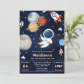 Outer Space Verjaardagsfeest 3e reis rond de zon Kaart (Staand voorkant)