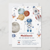 Outer Space Verjaardagsfeest 3e reis rond de zon Kaart (Voorkant)