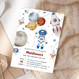 Outer Space Verjaardagsfeest 3e reis rond de zon Kaart