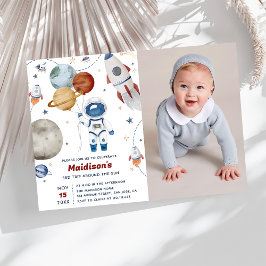 Outer Space Verjaardagsfeest 3e reis rond de zon Kaart