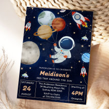 Outer Space Verjaardagsfeest 3e reis rond de zon