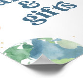 Outer Space Verjaardagsfeest Kaarten en geschenken Poster (Hoek)