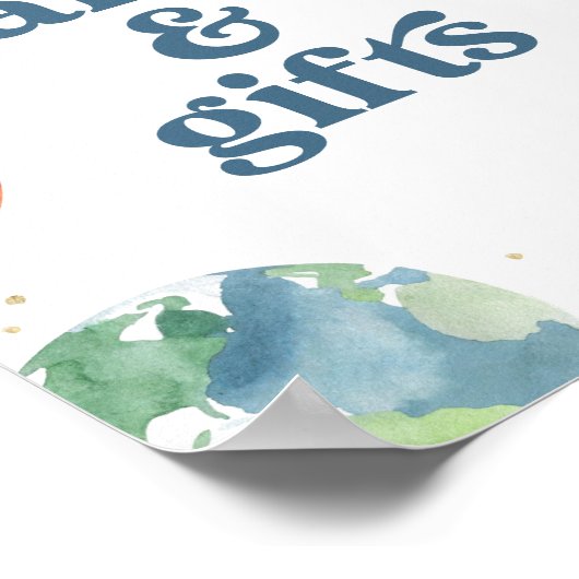 Outer Space Verjaardagsfeest Kaarten en geschenken Poster (Hoek)