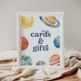 Outer Space Verjaardagsfeest Kaarten en geschenken Poster