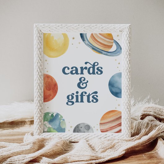 Outer Space Verjaardagsfeest Kaarten en geschenken Poster