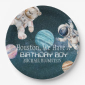 Outer Space Verjaardagsfeest Papieren Borden Bordje (Voorkant)