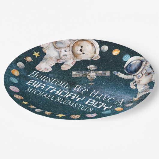 Outer Space Verjaardagsfeest Papieren Borden Papieren Bordje (Gekanteld)