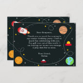 Outer Space verjaardagsfeestje dank je kaart (Voorkant / Achterkant)