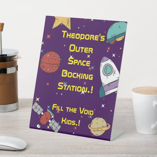 Outer Space verjaardagsfeestje snacks Reclamebord Met Voetstuk (Insitu)