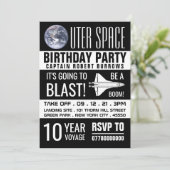 Outer Space, verjaardagsfeestje voor kinderen Kaart (Staand voorkant)