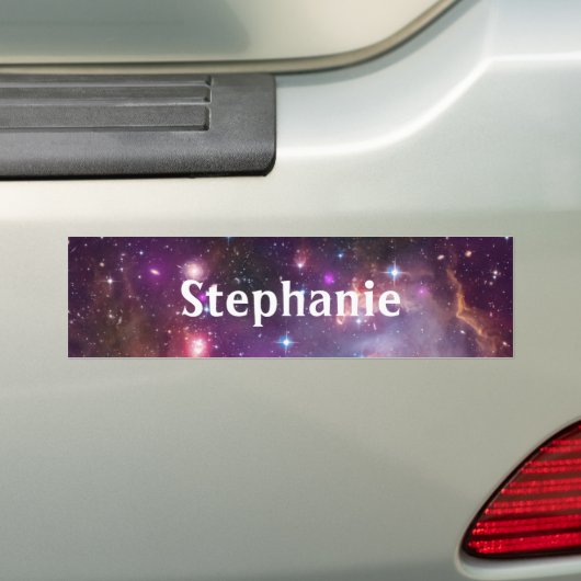 Outer Space Waterproof Kinder School Name Labs Bumpersticker (Op auto)