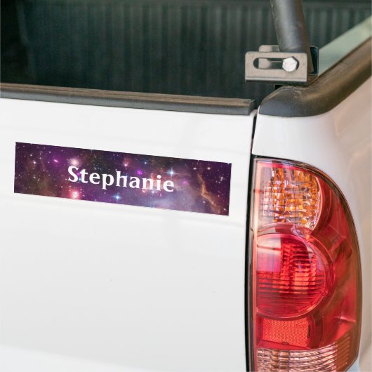 Outer Space Waterproof Kinder School Name Labs Bumpersticker (Op Truck)
