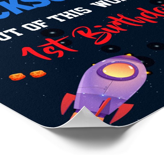 Outer space welkomstfeest Astronaut poster (Hoek)