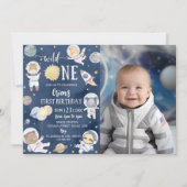 Outer Space Wild One Safari 1e verjaardag foto Kaart (Voorkant)