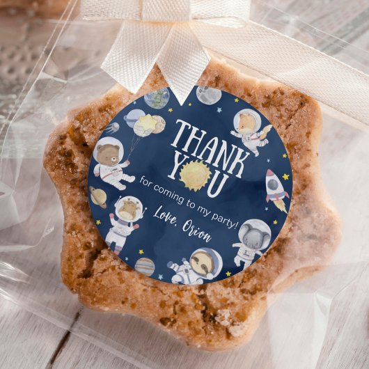 Outer Space Wild One Safari Boy Verjaardag Ronde Sticker