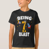 Outerspace 7e verjaardag jongen T-shirt (Voorkant)