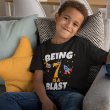 Outerspace 7e verjaardag jongen T-shirt