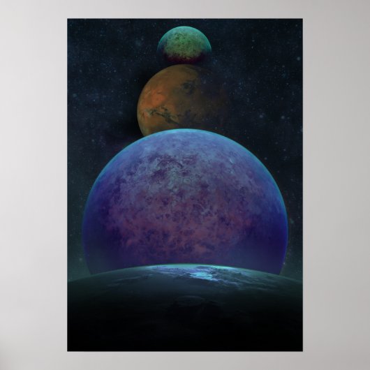 Outerspace Art Poster Planets Moon Art Moon Galler (Voorkant)