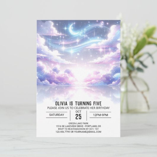 Outerspace Celestial Digitale Verjaardag Kaart (Staand voorkant)