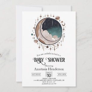 Outerspace Celestial Stars Baby shower Kaart