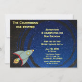 Outerspace Countdown verjaardagsuitnodiging Kaart (Voorkant)
