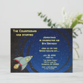 Outerspace Countdown verjaardagsuitnodiging Kaart (Staand voorkant)