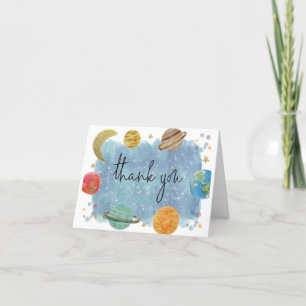 Outerspace Galaxy Thank You Card Bedankkaart