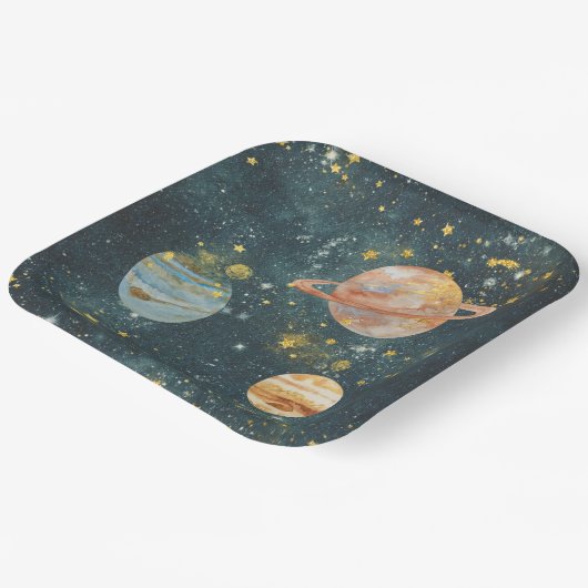 Outerspace Party-Borden Papieren Bordje (Gebogen)