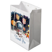 Outerspace Planeten Gelukkige Verjaardag Favor Bag Medium Cadeauzakje (Voorkant Gekanteld)