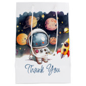 Outerspace Planeten Gelukkige Verjaardag Favor Bag Medium Cadeauzakje (Achterkant)