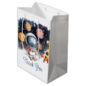 Outerspace Planeten Gelukkige Verjaardag Favor Bag Medium Cadeauzakje (Achterkant Gekanteld)