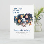 Outerspace Planeten Moderne 1e verjaardag Kaart (Staand voorkant)