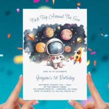 Outerspace Planets Astronaut First Birthday