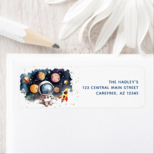 Outerspace Planets Astronaut Return Address Label