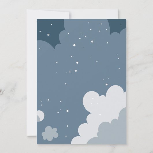 Outerspace Planets Blauw Eerste Verjaardag Uitnodi Kaart (Achterkant)