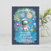 Outerspace Planets Eerste reis 1e verjaardag Kaart (Staand voorkant)