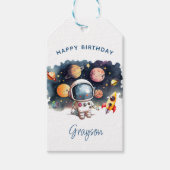 Outerspace Planets Gelukkige Verjaardag Cadeaulabel (Voorkant)